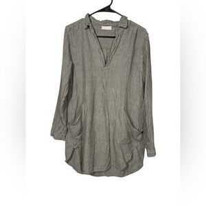 CP Shades V Neck Striped Linen Teton Tunic Size XS